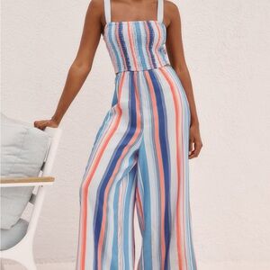 NWT Sz L Anthropologie Piper Bandeau Cutout Jumpsuit